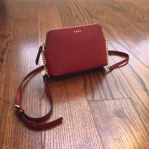 DKNY red crossbody bag